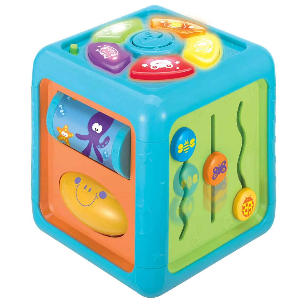 Brilliant Beginnings: Baby Activity Cube - Lights & Sounds Toy, Melodies, Spinning Roller, Sensory Book, Motor Skill Development, Infants 6mo+